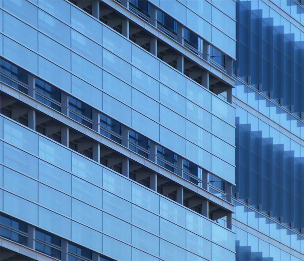 Benson Curtain Wall Engineered Systems Products - Close-up of a high-rise constructed of Benson Curtain Wall