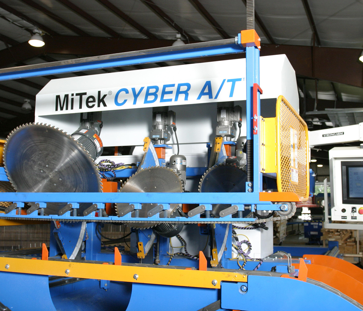 MiTek Cyber A/T Automated Solution Solutions - Cyber A/T saw in a factory