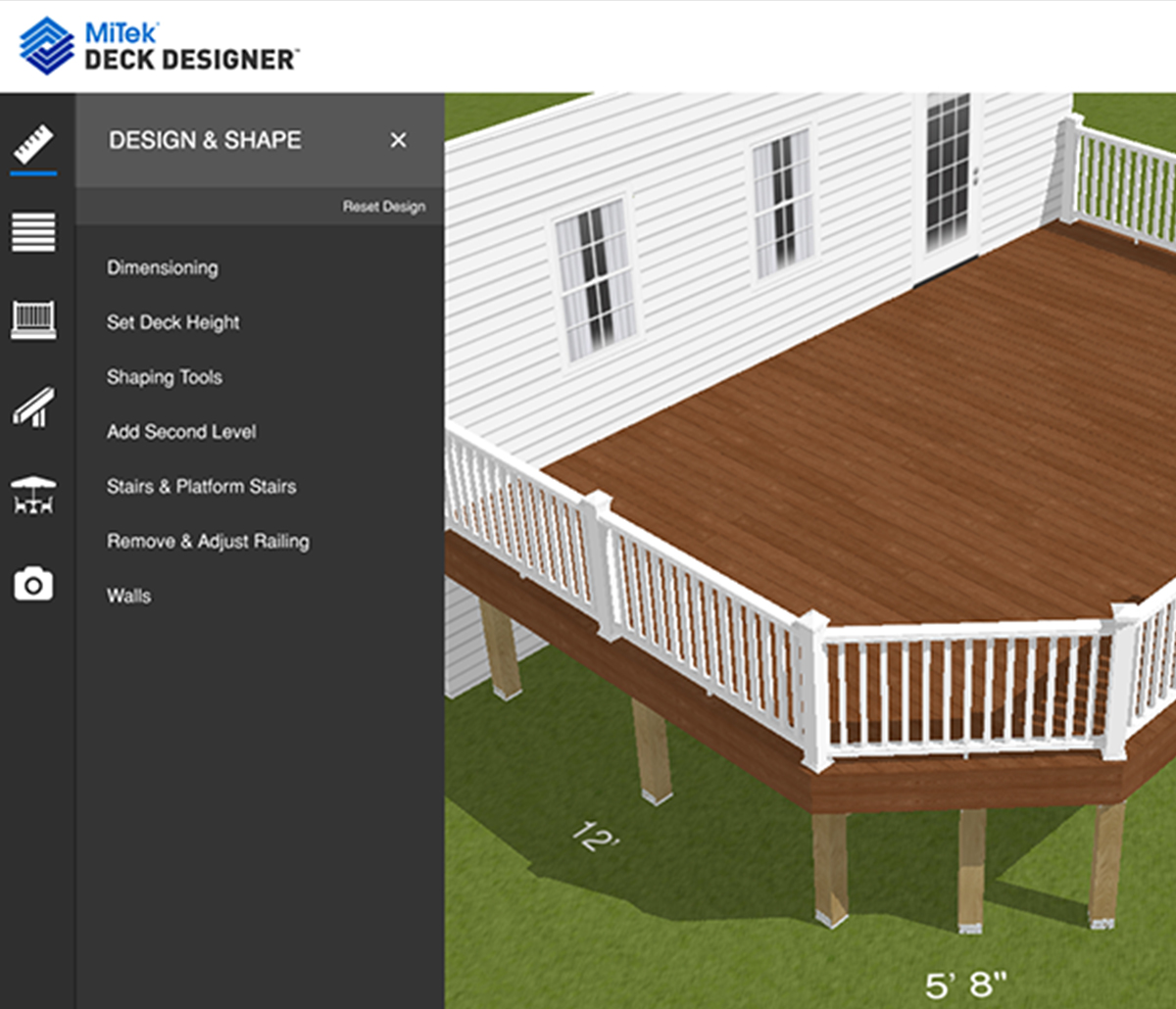 MiTek Deck Designer Software - Screenshot of Deck Designer software