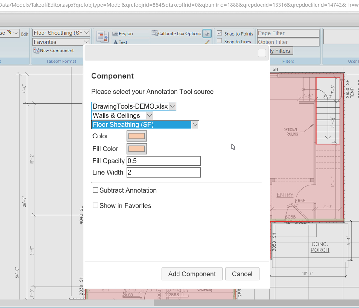 MiTek KOVA Trace Software - Screenshot of KOVA Trace software