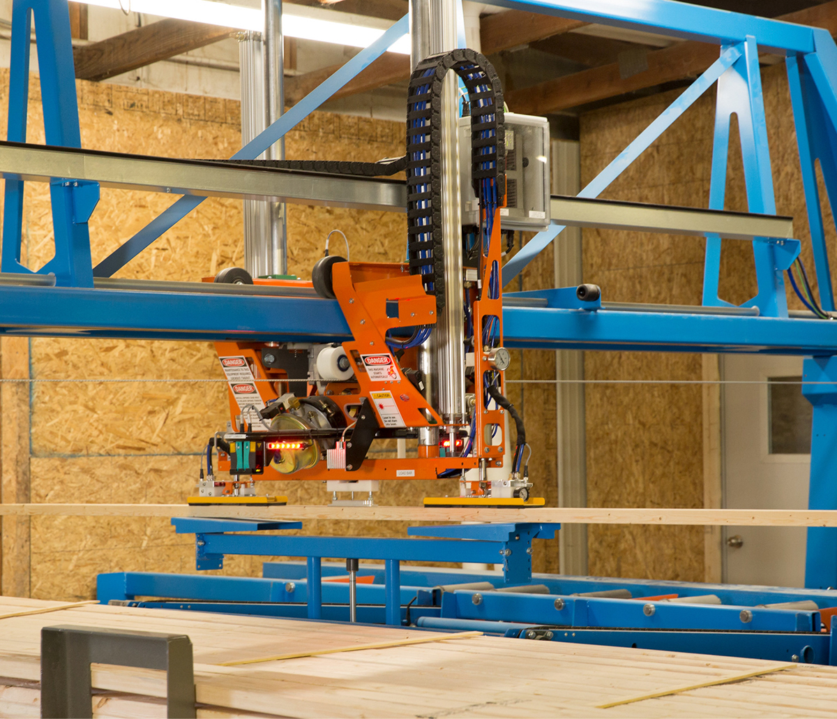 MiTek Ranger Retrieval System Automated Solutions - Retrieval system moving lumber in facility